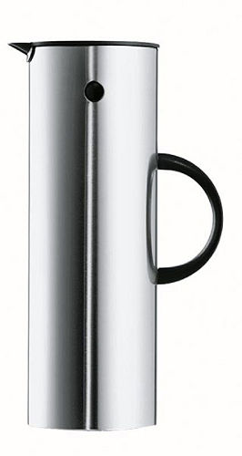 Stelton Thermoskannen en koffiestel voor Beurs, Conferentiezaal, Vergaderruimte in Zilver van stelton, E. Magnussen/A. Jacobsen