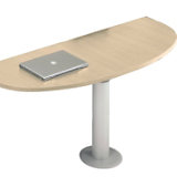 Flexline, aanbouwtafel halve circel