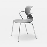 Pro Chair, stoel 4 poten chroom, met armleuningen