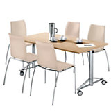T.Meeting / I-Chair, Set: Tafel + 4 x stoel, leer